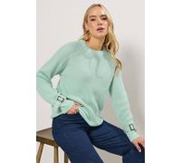 Long Tall Sally Women's Tall Knitted Buckle Jumper in Mint | Size: 14-16 Long Tall Sally Mint 14-16
