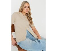 Long Tall Sally Women's Tall Knitted Button Cardigan in Stone | Size: 10-12 Long Tall Sally Stone 10-12