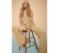 Long Tall Sally - Lts Tall Brown Knitted Button Waistcoat - Women's