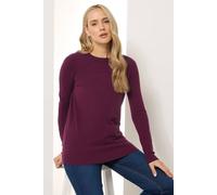 Long Tall Sally Women's Tall Knitted Crew Neck Jumper in Dark Red | Size: 18-20 Long Tall Sally Dark Red 18-20