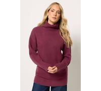 Long Tall Sally Women's Tall Knitted Roll Neck Jumper in Burgundy | Size: 10/12