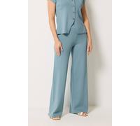 Long Tall Sally Women's Tall Knitted Wide Leg Trousers in Light Blue | Size: 10/12