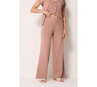 Long Tall Sally Women's Tall Knitted Wide Leg Trousers in Light Pink | Size: 18-20 Long Tall Sally Light Pink 18-20
