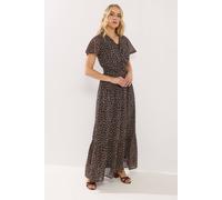 Long Tall Sally Women's Tall Leopard Print Maxi Dress in Brown | Size: 20