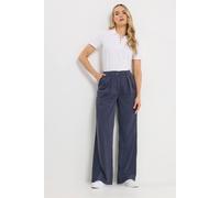 Long Tall Sally Women's Tall Pinstripe Wide Leg Trousers in Mid Navy | Size: 22L