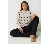 Long Tall Sally Women's Tall Premium Polka Dot Knitted Jumper in Natural | Size: 14-16 Long Tall Sally Natural 14-16
