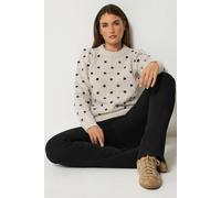 Long Tall Sally Women's Tall Premium Polka Dot Knitted Jumper in Natural | Size: 22/24