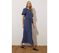 Long Tall Sally - LTS Tall Denim Puff Sleeve Tiered Maxi Dress - Women's