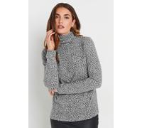 Long Tall Sally - Lts Tall Grey Soft Touch Animal Print Top - Women's