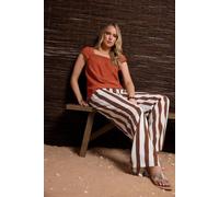 Long Tall Sally Women's Tall Square Neck Linen Blouse in Burnt Orange | Size: 22 Long Tall Sally Burnt Orange 22