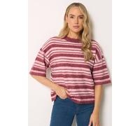 Long Tall Sally Women's Tall Stripe Fluffy Knit Jumper in Pink | Size: 14/16