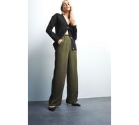 Long Tall Sally - LTS Tall Green Contrast Stripe Wide Leg Trousers - Women's