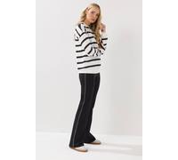 Long Tall Sally Women's Tall Striped Flare Leggings in Black | Size: 14L