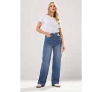 Long Tall Sally Women's Tall Textured Wide Leg Jeans in Mid Blue | Size: 16L Long Tall Sally Mid Blue 16L