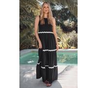 Long Tall Sally Women's Tall Tiered Maxi Dress in Black | Size: 16 Long Tall Sally Black 16