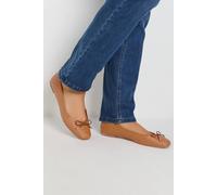 Long Tall Sally - LTS Tan Woven Ballerina Pumps in Standard Fit - Women's