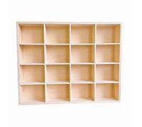 LONG TAO 1 Pcs 13.4''x10.6''x2'' Wooden Storage Divider Box Showcase Display Organization Tray Display Holder Tabletop Box with 16 Compartments for Home Craft Office Kitchen Storage