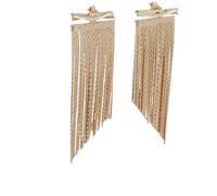 Long Tassel Drop Earrings for Women, Minimalist Geometric Multi Thin Chain Fringe Dangle Earrings, Metal Linear Statement Jewelry for Wedding Party Daily Dating Birthday