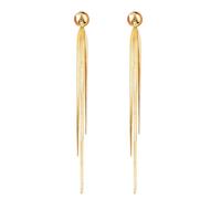 Long Tassel Drop Earrings for Women Snake Chain Fringe Threader Earrings Minimalist Curved Bar Ball Stud Linear Dangle Earring Pierced Fashion Costume Jewelry Gifts, normal, Metal, No Gemstone