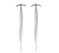 Long Tassel Drop Earrings for Women Snake Chain Fringe Threader Earrings Minimalist Curved Bar Ball Stud Linear Dangle Earring Pierced Fashion Costume Jewelry Gifts, normal, Metal, No Gemstone