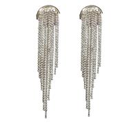 Long Tassel Earrings,Chunky Geometric Textured Statement Stud 14K Gold Snake Chain Earring Vintage Minimalist Aesthetic Jewelry Earrings for Women, L, Alloy Steel, No Gemstone