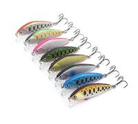 Long Throw Artificial Sinking Minnow Fishing Lure, Hard Bait SwimBait for Bass Trout, Centrally Balanced Wobbler with Stainless Steel Hooks and 3D Eyes for River Casting