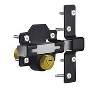 Long Throw Gate Lock, 50mm, Double Locking, Stainless Steel Door Lock for Wooden Garden Gate with 5 Keys