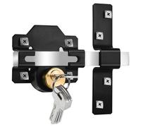 Long Throw Gate Lock, 50mm, Double Locking, Stainless Steel Rimlock for Garage Door or Wooden Gate, 5 Keys Supplied