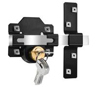 Long Throw Gate Lock, 50mm, Double Locking, Stainless Steel Rimlock for Garage Door or Wooden Gate, 5 Keys Supplied