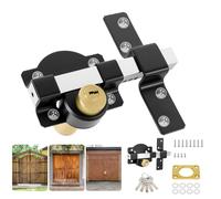 Long Throw Gate Lock 50mm - Heavy Duty Both Side Door Lock for Wooden Garden Gates, Sheds & Doors - Double-Sided Key Lockable - Stainless Steel Housing - 5 Keys