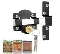 Long Throw Gate Lock, 50mm, Stainless Steel Both Side Lock Door for Wooden Door & Gate, Double Sides Locking, 5 Keys
