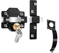 Long Throw Gate Lock with Handle, 50mm, Double Sides Locking, Suitable for Right & Left Door, Garden Door Lock, 5 Keys