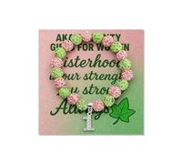 Long tiantian AKA Bracelet for Women Sorority Gifts Adjustable Beaded AKA Paraphernalia AKAs Gift for Women Sorority Stuff, L, Zinc, no gemstone