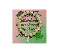 Long tiantian AKA Bracelet for Women Sorority Gifts Adjustable Beaded AKA Paraphernalia AKAs Gift for Women Sorority Stuff, L, Zinc, no gemstone