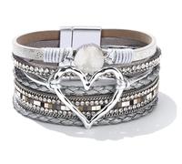 Long tiantian Bracelets for Women Trendy Stackable Leather Wrap Heart Bracelet Boho Jewelry s for Women
