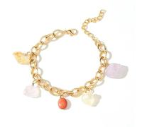 Long tiantian Charm Bracelets Gold Charm Bracelets for Women Conch Shell Starfish Bracelet Beach Vacation Outfits Trendy Bracelets for Women 2024, adjustable, Alloy, no gemstone