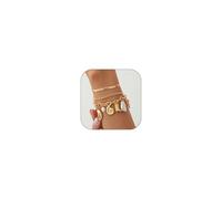 Long tiantian Gold Charm Bracelet Western Bracelet for Women Gold Cowgirl Bracelets Boho Bracelets for Women Country Concert Outfit Boho Dress, Alloy, no gemstone
