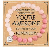 Long tiantian Inspirational Gifts for Women Natural Stone Bracelet Sometimes You Forget You're Awesome Bead Bracelets Gifts for Gifts Trendy Stuff, Alloy, other