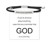 Long tiantian Let Them Bracelet, Remember Who the F You are Bracelet, God Is In Control Bracelets, Adjustable Braided Rope Handmade Engraved Bracelet Inspirational Jewelry Gifts for Women Teen Girls,