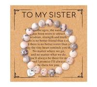 Long tiantian To My Sister Bracelet Natural Stone Bracelet Gift for Women To MY Big Sister Gifts Sister In Law Birthday Gifts for Sister Christmas Gifts, L, Alloy, no gemstone