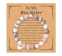 Long tiantian To My Sister Bracelet Natural Stone Bracelet Gift for Women To MY Big Sister Gifts Sister In Law Birthday Gifts for Sister Christmas Gifts, adjustable, Alloy, no gemstone