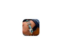Long tiantian Turquoise Bracelet for Women Western Boho Bracelet Cowgirl Jewelry Navajo Pearl Cuff Trendy Country Concert Accessory 2025, metal, no gemstone