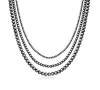 Long tiantian Western Jewelry for Women Navajo Pearl Necklace Black Beaded Necklace Boho Vintage Pearl Layered Necklace Navajo Pearls Jewelry for Women Trendy
