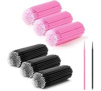 Long Tips Micro Brush Applicator, 2PCS Set of Micro Brushes for Precise Application, for Eyelash, Eyebrow, and Beauty Work, for Makeup, Eyelash Extensions