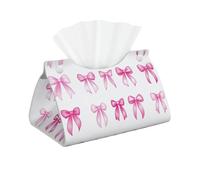 Long Tissue Box Cover Bow Pink Leather Tissue Box Holder Tissue Box Covers for Bathroom Parlors Office Bedroom