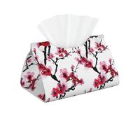 Long Tissue Box Cover Cherry Blossoms Leather Tissue Box Holder Tissue Box Covers for Bathroom Parlors Office Bedroom