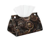 Long Tissue Box Cover Cool Steampunk Gears Leather Tissue Box Holder Tissue Box Covers for Bathroom Parlors Office Bedroom