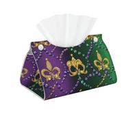 Long Tissue Box Cover Mardi Gras Fleur De Lis Leather Tissue Box Holder Tissue Box Covers for Bathroom Parlors Office Bedroom