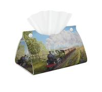 Long Tissue Box Cover, Tissue Box Holder Tissue Dispenser Tissue Holder for Home, Steam Train And Railway