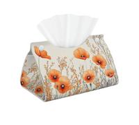 Long Tissue Box Cover Vintage Flower Leather Tissue Box Holder Tissue Box Covers for Bathroom Parlors Office Bedroom